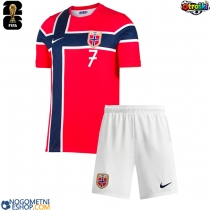 Otroški Nogometni dresi Norveška Alexander Sorloth #7 Domači SP 2026 Kratek Rokav (+ Kratke hlače)